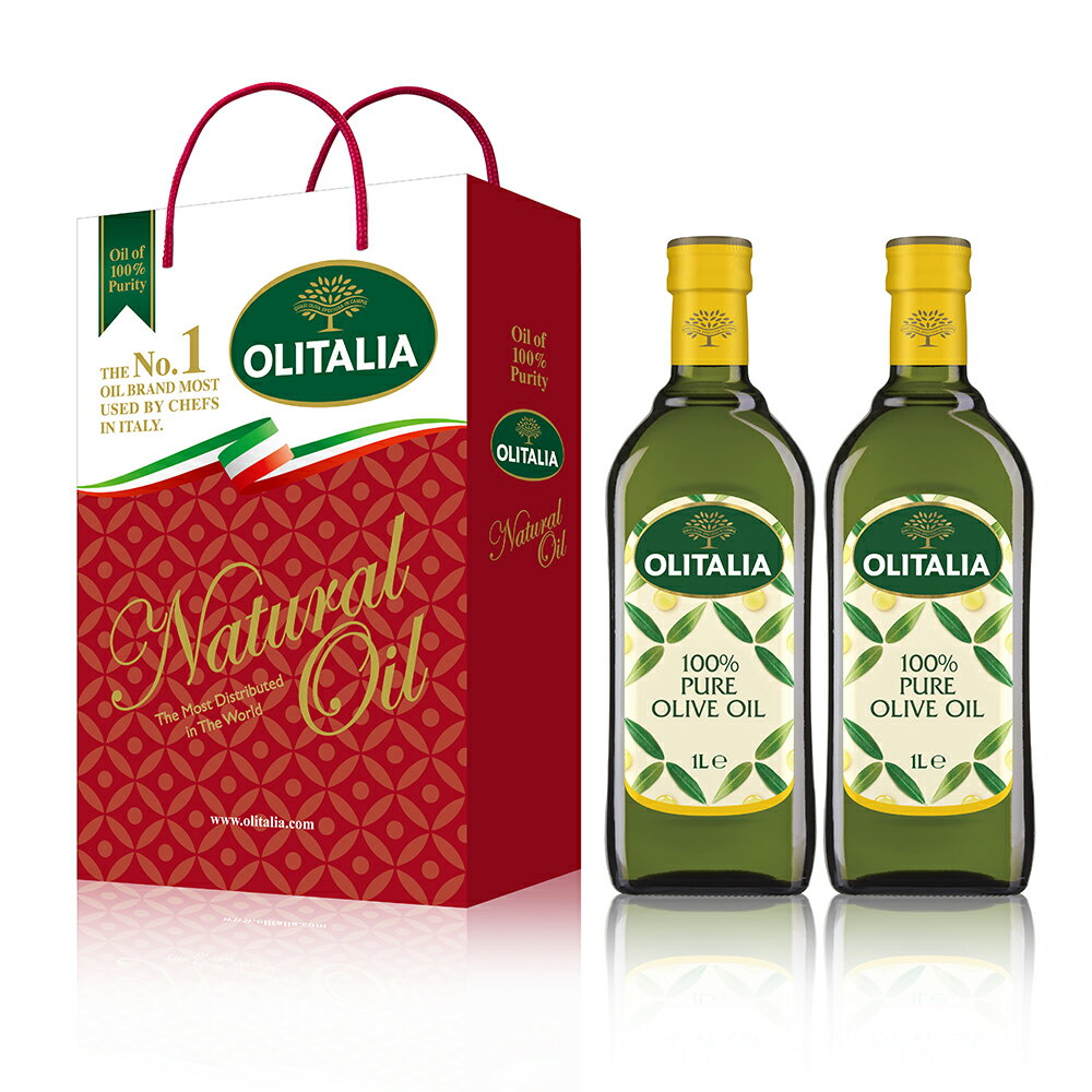 (老爹特惠)【奧利塔olitalia】純橄欖油1000ml (2瓶禮盒組) A230002x2