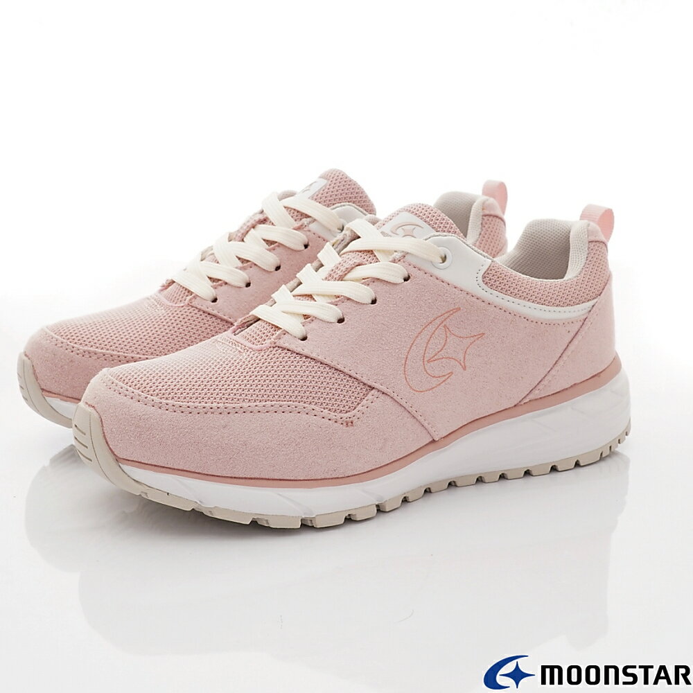 日本月星Moonstar機能女鞋防水防滑系列3E寬楦抗菌穩定健走鞋款ML014粉(女段)