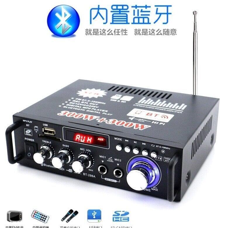免運 臺灣熱賣 110V迷你擴大機 藍芽擴大機40W40W 家用 車用 戶外擴音機 2聲道 藍芽擴大機 功放機 擴音機