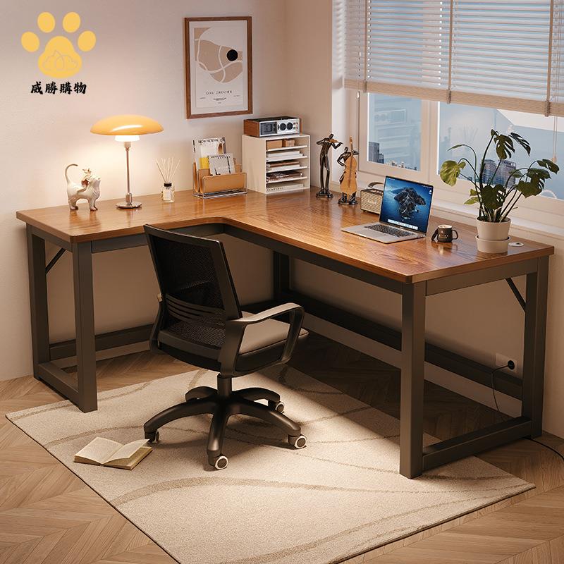 書桌，L型書桌/電腦桌/辦公桌推薦到轉角電腦桌 電競雙人臺式 家用拐角式 書桌 書架 臥室L型辦公桌子ws7291