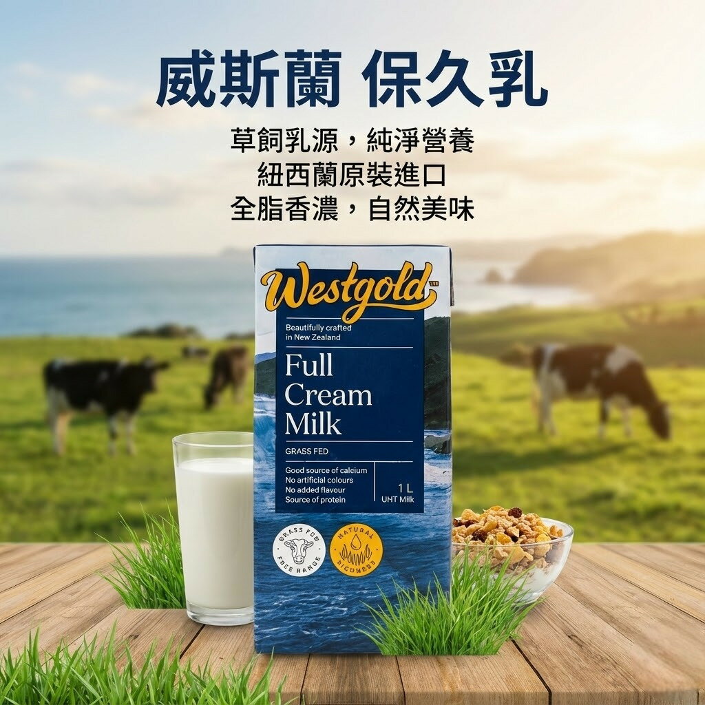 【KKM營養屋】免運 Westgold 威斯蘭保久乳 保久乳 1Lx12入 生乳 紐西蘭 牛奶 純生乳 無添加 純牛奶
