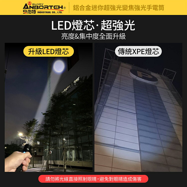 【安伯特】鋁合金迷你超強光變焦手電筒 -橘色(國家認證 一年保固) 露營燈 登山手電筒 緊急照明燈 工作燈 3
