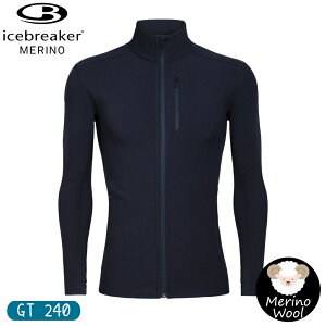 【Icebreaker 男 DESCENDER 刷毛保暖外套 GT240《深藍》】104853/羊毛外套/薄外套