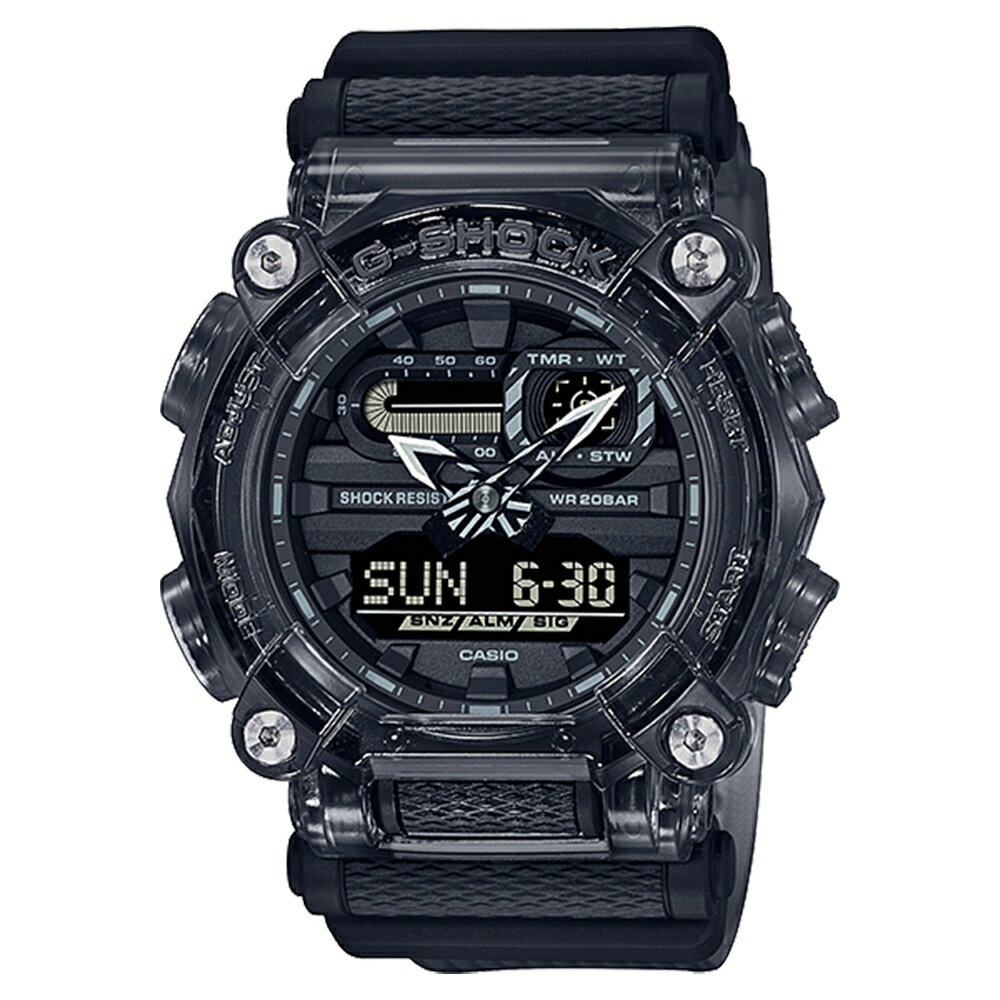 送禮首選★CASIO G-SHOCK 半透明系列雙顯手錶 GA-900SKE-8A 附提袋【全館滿額折價★APP下單點數4倍送】線上購買享 實體門市同步服務