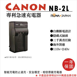 【199超取免運】攝彩@樂華 CANON NB-2L 專利快速充電器 NB2L 相容原廠電池 壁充式充電器 G7 G9 S80 1年保固【全壘打★APP下單 跨店最高20%點數回饋!!】