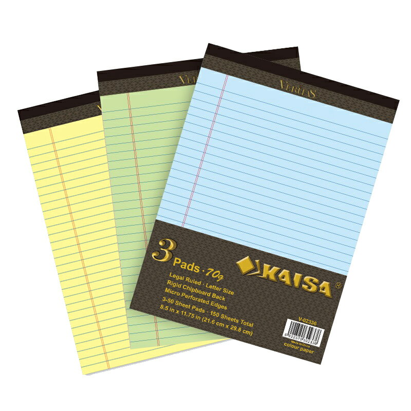 VERITAS彩色加厚A4美式拍本Legalpad本文具易撕事本