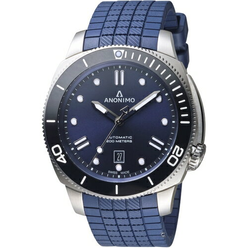 ANONIMO 吾名 NAUTILO Classic義大利海軍機械錶(AM100209006A03)-44mm-藍面膠帶【刷卡回饋 分期0利率】【APP下單點數13倍送】