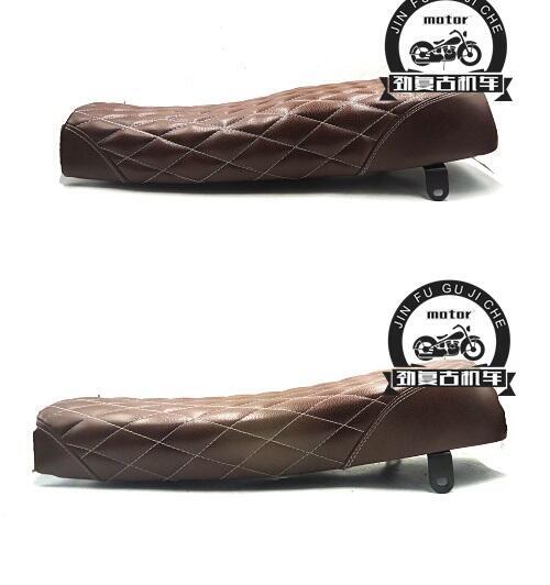 【可開發票】適用輕騎游俠機車車縫菱形座墊 大腳怪復古改裝超纖皮坐墊鞍座 2