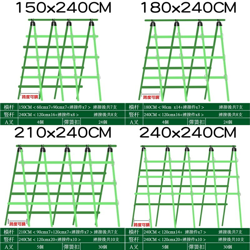 【珍愛頌】N460 套裝 A型爬藤支架 爬藤網架 藤蔓支架 陽台支架 爬藤架 花架 菜園 園藝支架 絲瓜爬藤架 包塑鋼管 8