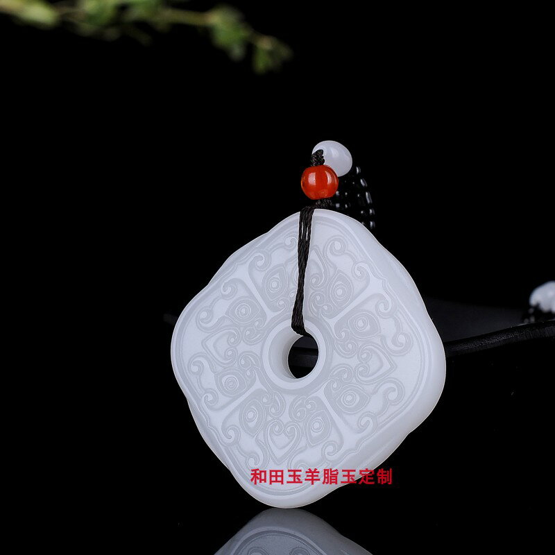 和田玉羊脂玉種子料ペンダント白玉无事牌平安牌玉佩玉