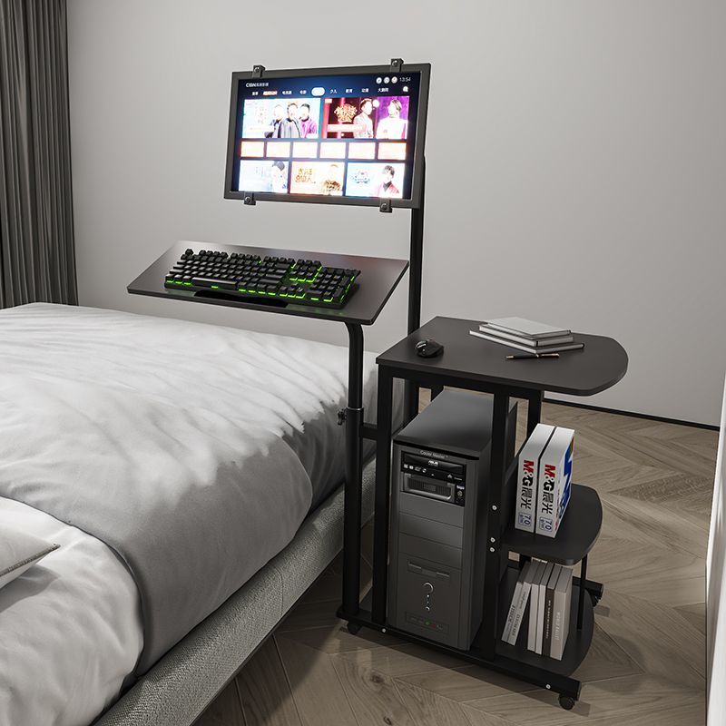床邊電腦桌 懸浮電腦桌臺式家用床邊桌直播桌子移動電腦桌帶輪升降旋轉電腦桌
