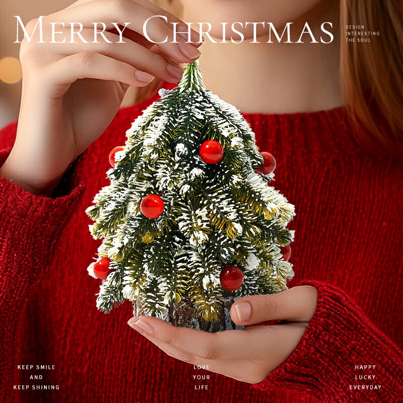 聖誕節裝飾品聖誕樹擺件小型迷你場景布置拍攝照道具桌面新款氛圍【淘夢屋】