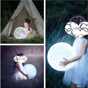 攝影道具發光月亮球燈創意街拍夜景道具兒童影樓拍照星球櫥窗擺件