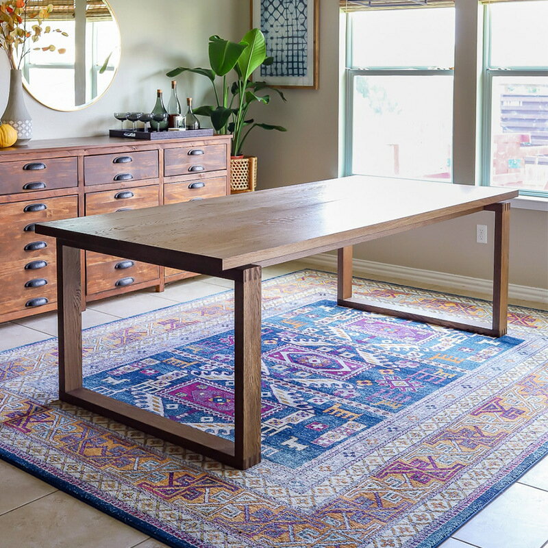 桌子 北歐黑桃木餐桌 實木家用大板桌 長方形白蠟木書桌工作臺