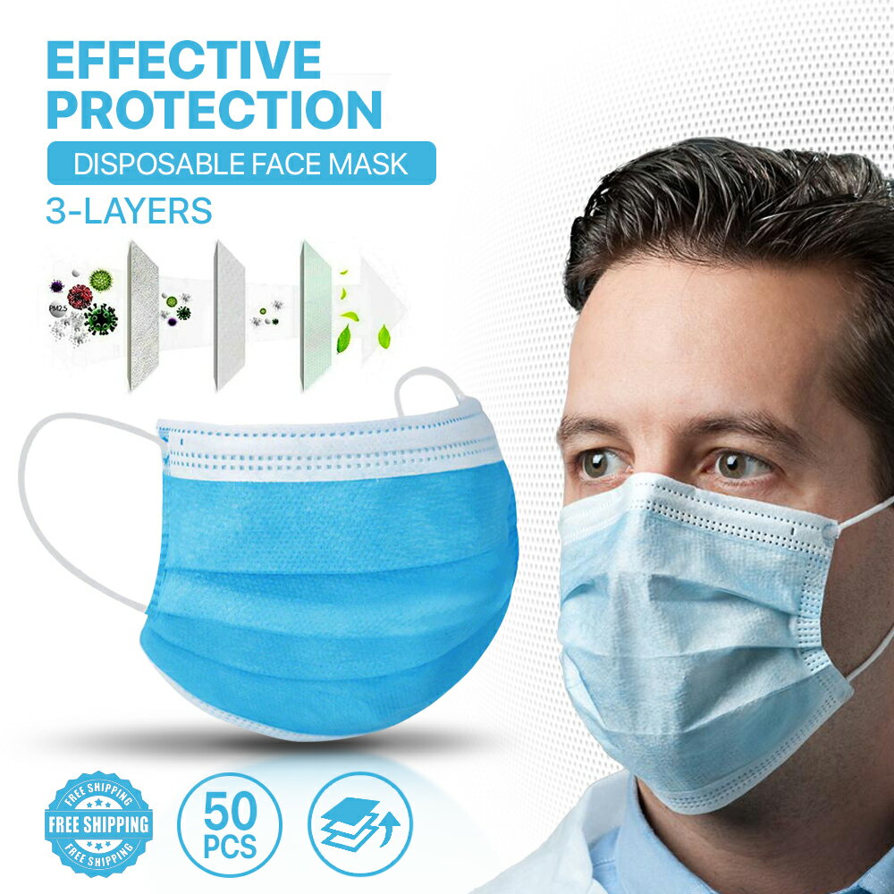 Download 50 Box Health Procedural Face Mask Earloops 3 Layers Sold By Magshion Rakuten Com Shop PSD Mockup Templates