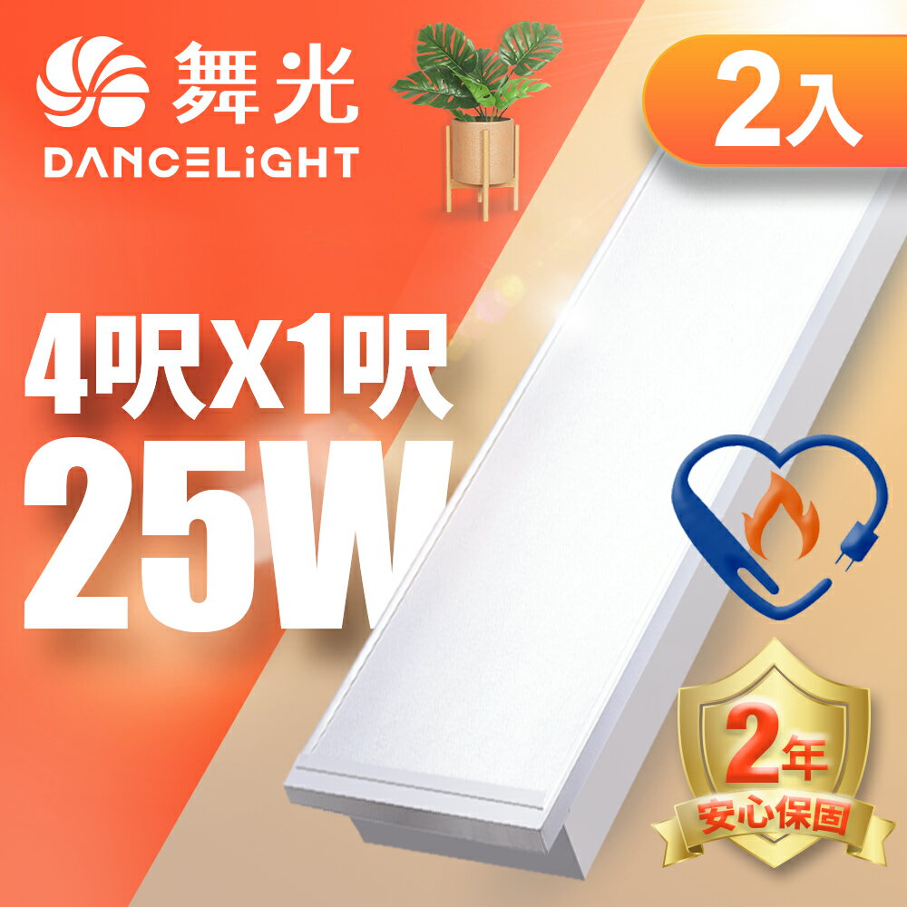 【DanceLight 舞光】2入組 2呎x2呎 (環標)/4呎x1呎 (雙節標) 25W LED柔光平板燈 2年保固(白光)