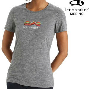 活動價 Icebreaker Tech Lite II AD150 女款 美麗諾羊毛排汗衣/圓領短袖上衣-地質剖面 0A56IS 004 灰
