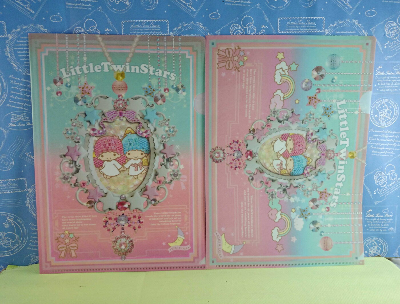 【震撼精品百貨】Little Twin Stars KiKi&LaLa 雙子星小天使 A4分頁夾 貼鑽 震撼日式精品百貨