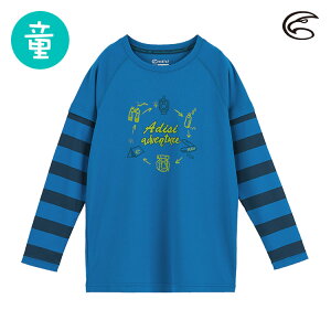 ADISI 童UPF50+防曬長袖圓領圖騰排汗衣AL2011072 (120-150) / 城市綠洲 (彈性、透氣、輕量、防曬、快乾)