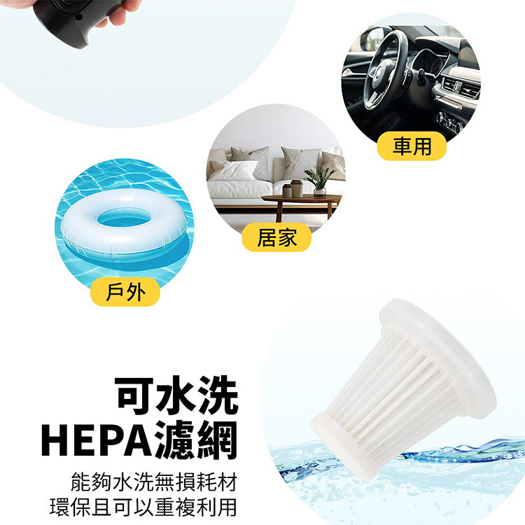 【安伯特】隨手吸四合一無線吸塵器(國家認證 一年保固) 吸塵 充氣 吹風 抽氣 HEPA濾網可水洗 8