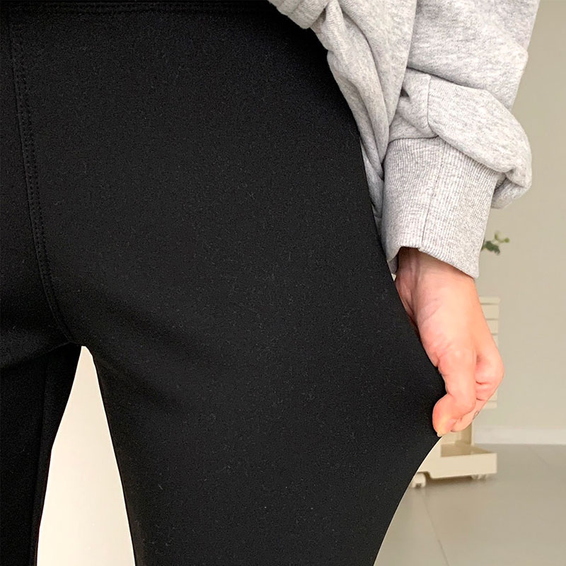 ANNAS 正韓發熱內搭褲 內磨毛顯瘦長褲 百搭高腰收腹小腳褲 韓國黑色褲子 5