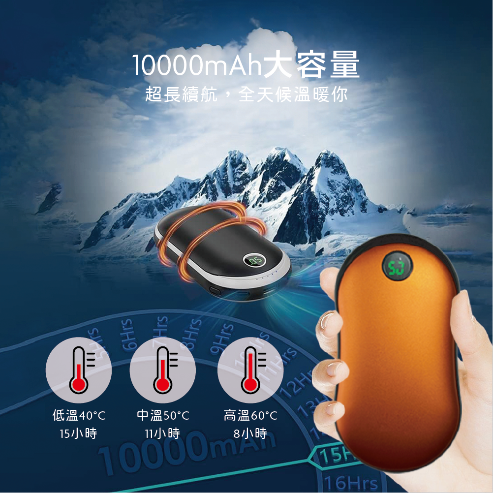 暖手寶 雙面發熱 露營防寒保暖用品 三檔控溫 2