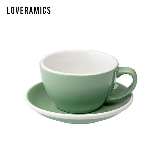 【LOVERAMICS 愛陶樂 】Egg 拿鐵咖啡杯盤組 300ml Mint 薄荷