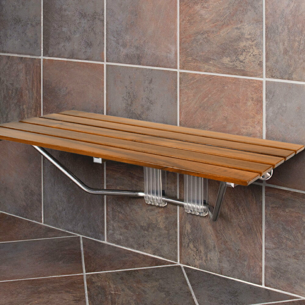 teak wood shower shelf