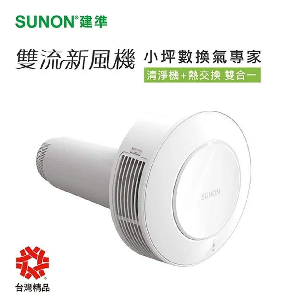 SUNON 建準 Flow2 One 雙流新風機 AHR10T24-01 有效濾PM2.5 高雄永興照明廚衛