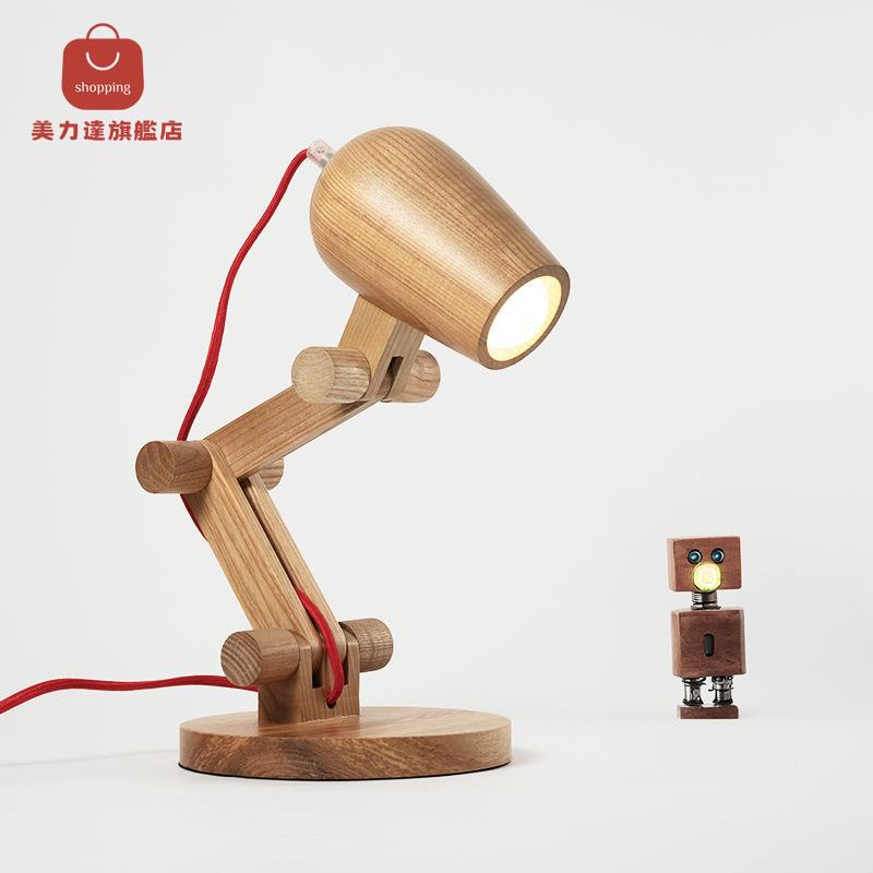 臺燈 床頭燈 裝飾燈 小夜燈 北歐實木臺燈簡約個性書房燈創意書桌燈裝飾臥室床頭創意兒童臺燈 八折減免 特價出 可開發票