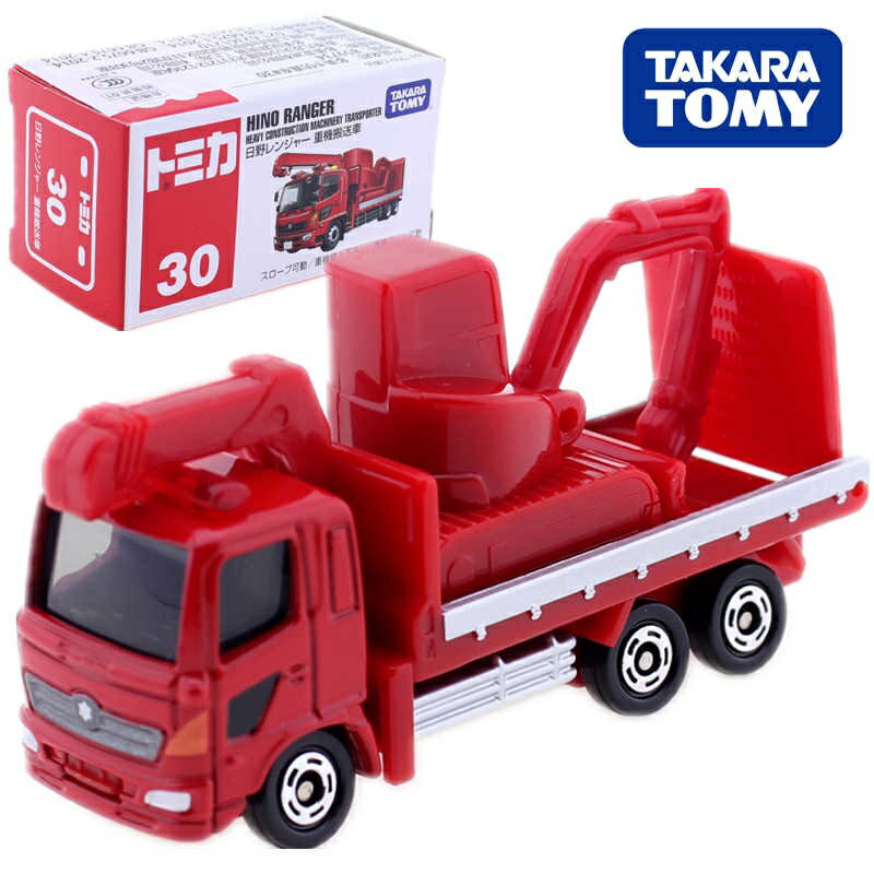 大賀屋 多美小汽車 No.30 日野遊騎兵 重型機械運輸車 吊車 TOMIC 合金車 模型 玩具 L00010094