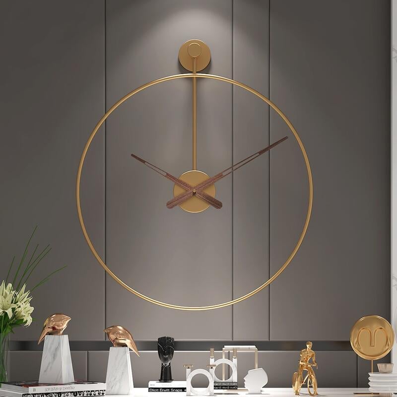 ins簡約牆壁創意掛鐵藝金屬掛表 餐廳臥室單環掛鐘 現代極簡 壁鐘 時鐘掛鐘 客廳掛鐘 掛鐘