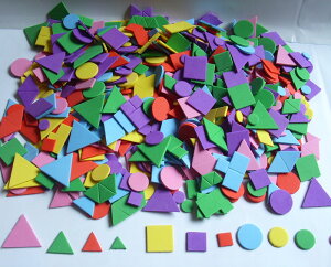 1000片裝兒童手工制作形狀 馬賽克貼畫材料 eva幾何圖形泡沫貼紙