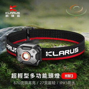 【錸特光電】KLARUS HM3 670流明 超輕量多功能頭燈 紅閃 背夾 夾帽燈 帽簷燈 背包燈 防水 釣魚 HC3