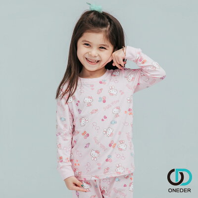 【ONEDER 旺達棉品】三麗鷗 凱蒂貓純棉長袖套裝 長袖睡衣 KT-NL001