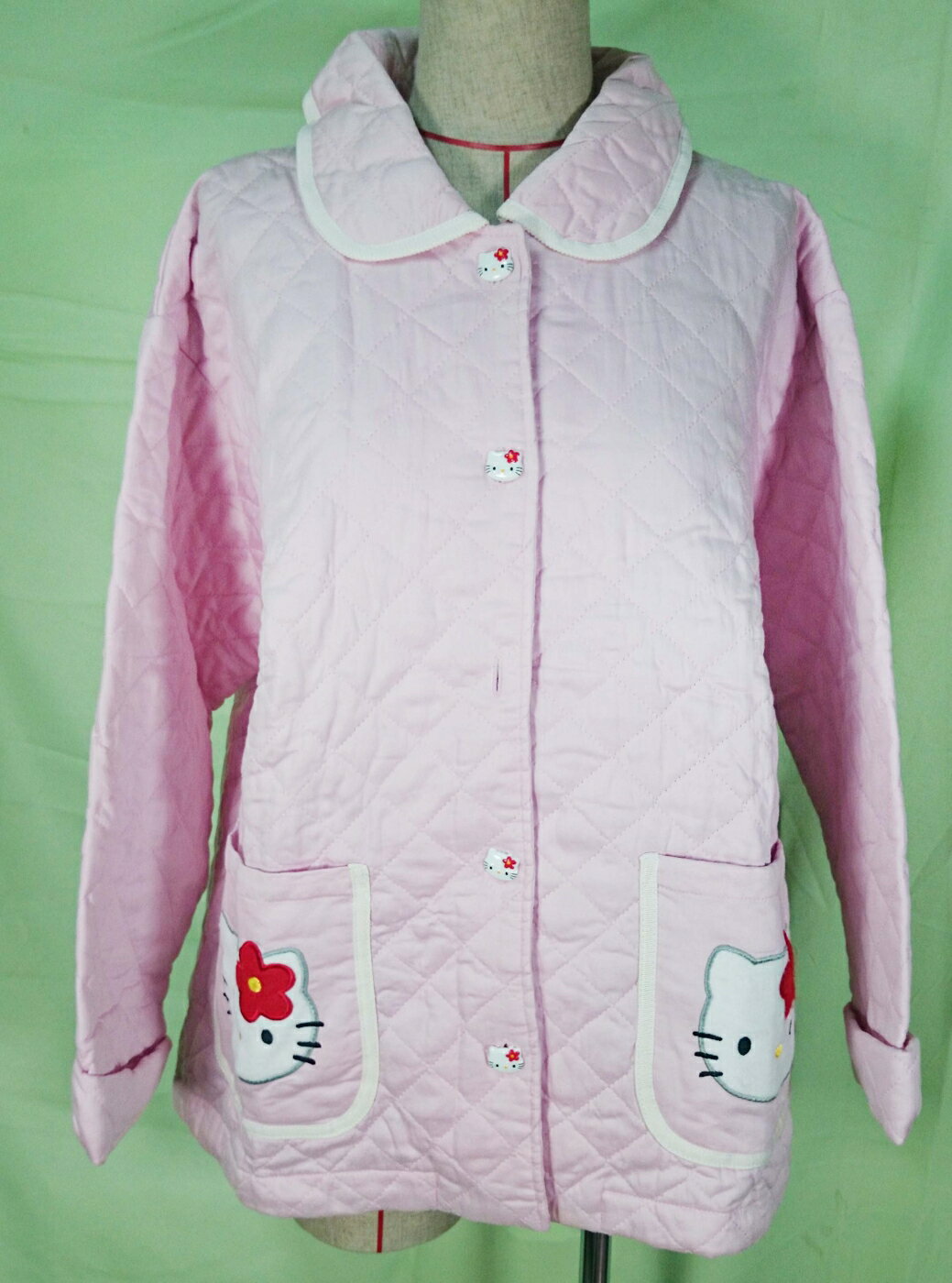 【震撼精品百貨】kitty 凱蒂貓 粉格紋大衣 震撼日式精品百貨