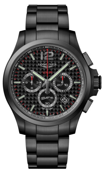 LONGINES浪琴錶 L37272666 征服者萬年曆計時腕錶/黑面44mm