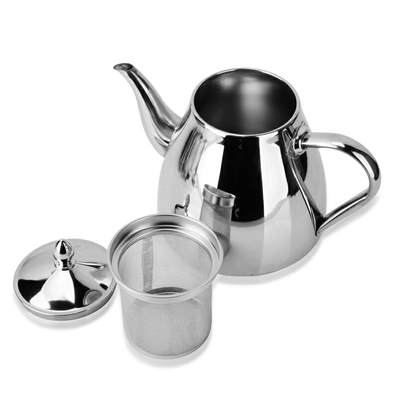 304不銹鋼燒水壺泡茶壺咖啡壺電磁爐平底煮水壺帶過濾網茶具 4
