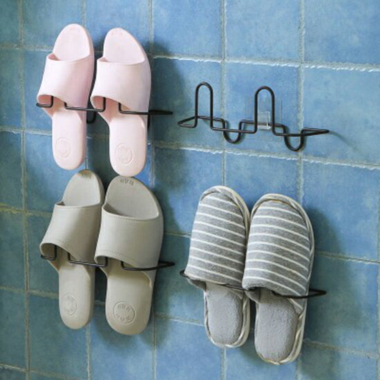 掛壁式立體鞋架 黏貼式 鐵藝鞋架 浴室 拖鞋架 家用 創意 鞋托架 ♚MY COLOR♚【J180】