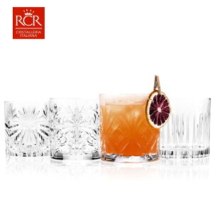 義大利RCR調酒系列水晶玻璃禮盒組威士忌雞尾酒杯360ml-4入