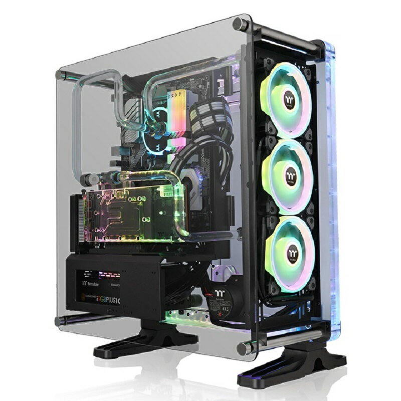 【獨家！另享10%回饋】曜越 DistroCase™ 350P 中直立式強化玻璃水道板機殼/CA-1Q8-00M1WN-00
