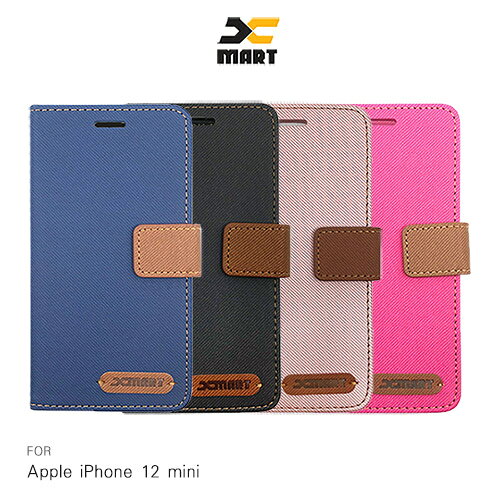 XMART Apple iPhone 12 mini 斜紋休閒皮套