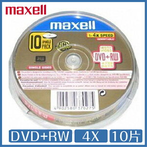 【超取免運】Maxell 4X DVD+RW 4.7GB10片桶裝