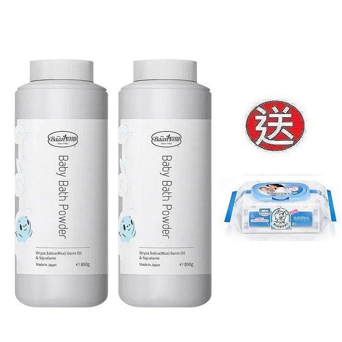 Baan 貝恩嬰兒酵素入浴劑米胚芽850g(4711041042961)x2罐960元+送貝恩濕巾80抽
