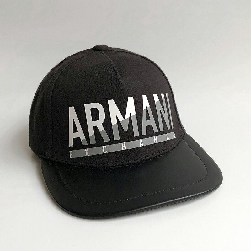 美國百分百【全新真品】Armani Exchange 棒球帽 AX 帽子 皮質 配件 老帽 反戴 logo 黑 AE72