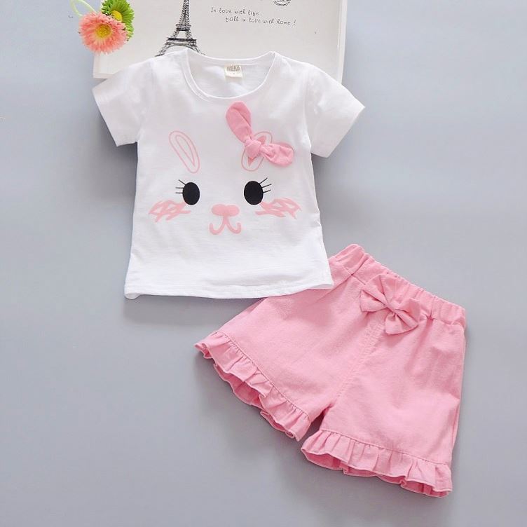 女童1夏裝0女寶寶衣服2夏季3歲半嬰兒童裝夏天韓版幼兒卡通套裝潮