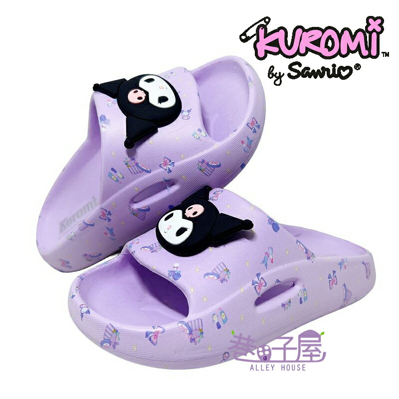 Sanrio三麗鷗 KUROMI庫洛米 童鞋 造型 輕量 防水 拖鞋鞋 運動拖鞋 [823650] 紫【巷子屋】