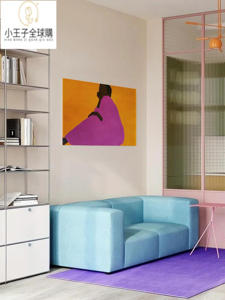 【公司貨免運速發】開發票 掛畫 軟裝 裝飾 客製法式中古風大白墻面掛畫餐廳新款高端人物藝術包豪斯風格裝飾畫紫工作室掛畫 公司掛畫 裝飾 日本藝術作品