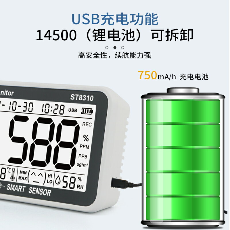 【專業團隊】希瑪ST8310二氧化碳檢測儀存儲記錄監測器溫度濕度露點co2報警器 4