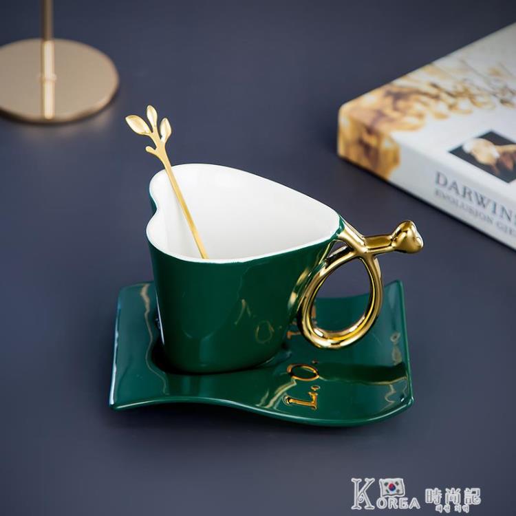 馬克杯咖啡杯歐式家用輕奢掛耳愛心陶瓷杯高檔杯子套裝高顏值茶杯